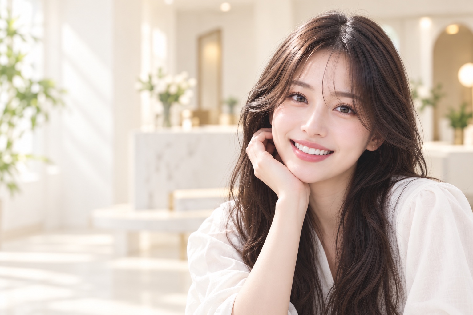 明るい笑顔の女性のイメージ