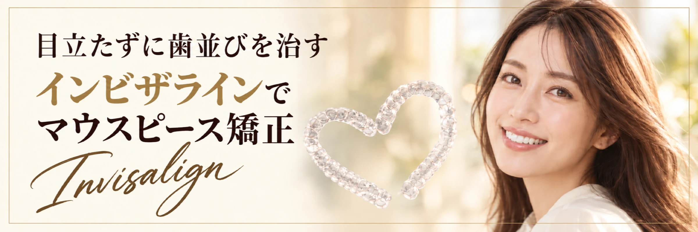 目立たずに歯並びを治す。インビザラインでマウスピース矯正。Invisalign。